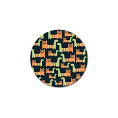 Seamless-pattern-with-cats Golf Ball Marker