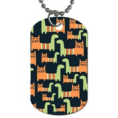 Seamless-pattern-with-cats Dog Tag (two Sides)