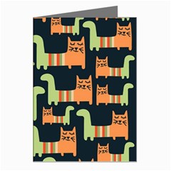 Seamless-pattern-with-cats Greeting Cards (pkg Of 8) by Jancukart