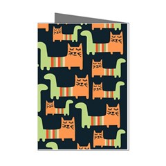 Seamless-pattern-with-cats Mini Greeting Cards (pkg Of 8)