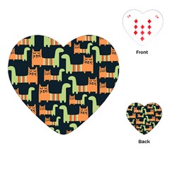 Seamless-pattern-with-cats Playing Cards Single Design (heart)