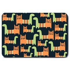 Seamless-pattern-with-cats Large Doormat by Jancukart