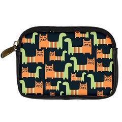 Seamless-pattern-with-cats Digital Camera Leather Case