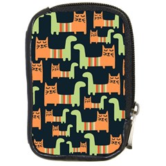 Seamless-pattern-with-cats Compact Camera Leather Case