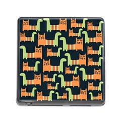 Seamless-pattern-with-cats Memory Card Reader (square 5 Slot)