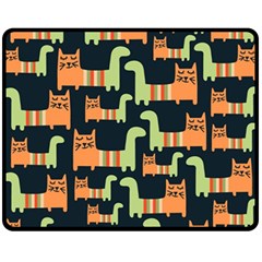 Seamless-pattern-with-cats Fleece Blanket (medium) 