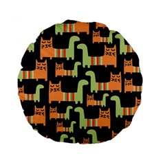 Seamless-pattern-with-cats Standard 15  Premium Round Cushions