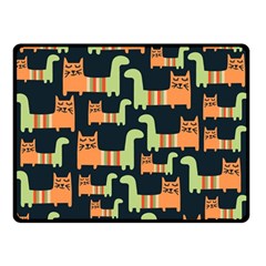 Seamless-pattern-with-cats Double Sided Fleece Blanket (small) 