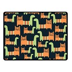 Seamless-pattern-with-cats Double Sided Fleece Blanket (Small)  45 x34  Blanket Front