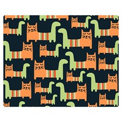 Seamless-pattern-with-cats Double Sided Flano Blanket (medium) 