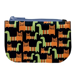 Seamless-pattern-with-cats Large Coin Purse by Jancukart