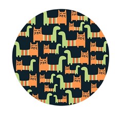 Seamless-pattern-with-cats Mini Round Pill Box (pack Of 3)