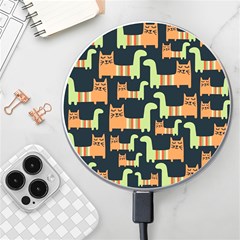 Seamless-pattern-with-cats Wireless Charger by Jancukart