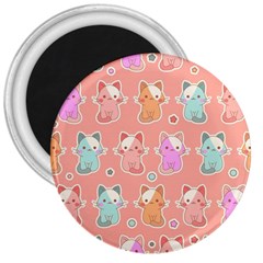 Cute-kawaii-kittens-seamless-pattern 3  Magnets