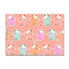 Cute-kawaii-kittens-seamless-pattern Sticker A4 (100 pack)