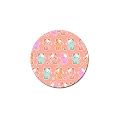 Cute-kawaii-kittens-seamless-pattern Golf Ball Marker