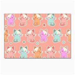 Cute-kawaii-kittens-seamless-pattern Postcards 5  x 7  (Pkg of 10)