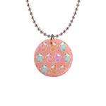 Cute-kawaii-kittens-seamless-pattern 1  Button Necklace Front