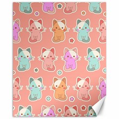 Cute-kawaii-kittens-seamless-pattern Canvas 11  x 14 