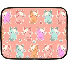 Cute-kawaii-kittens-seamless-pattern Fleece Blanket (Mini)