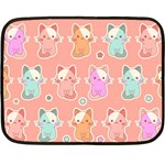 Cute-kawaii-kittens-seamless-pattern Double Sided Fleece Blanket (Mini)  35 x27  Blanket Front