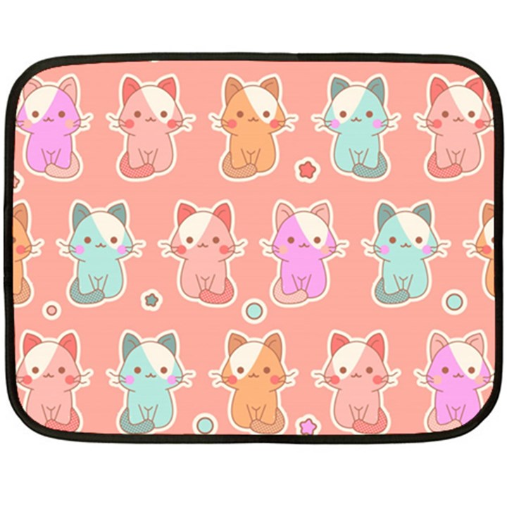 Cute-kawaii-kittens-seamless-pattern Double Sided Fleece Blanket (Mini) 