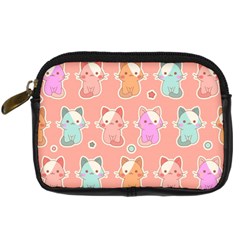 Cute-kawaii-kittens-seamless-pattern Digital Camera Leather Case