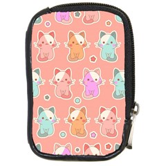 Cute-kawaii-kittens-seamless-pattern Compact Camera Leather Case