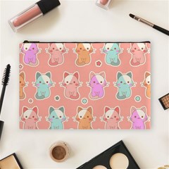 Cute-kawaii-kittens-seamless-pattern Cosmetic Bag (Large)