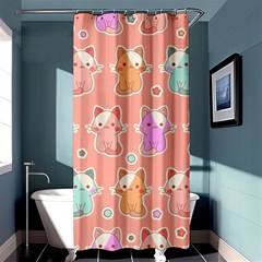 Cute-kawaii-kittens-seamless-pattern Shower Curtain 36  x 72  (Stall) 