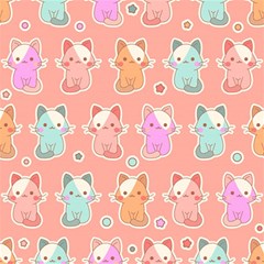 Cute-kawaii-kittens-seamless-pattern Play Mat (Rectangle)