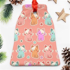 Cute-kawaii-kittens-seamless-pattern Ornament (Bell)