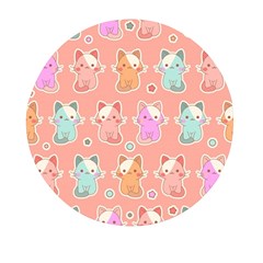 Cute-kawaii-kittens-seamless-pattern Mini Round Pill Box (Pack of 5)