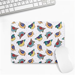 Seamless-pattern-with-hand-drawn-bird-black Small Mousepad by Jancukart