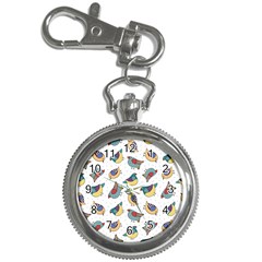 Seamless-pattern-with-hand-drawn-bird-black Key Chain Watches