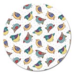 Seamless-pattern-with-hand-drawn-bird-black Magnet 5  (Round) Front