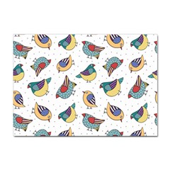 Seamless-pattern-with-hand-drawn-bird-black Sticker A4 (100 Pack)