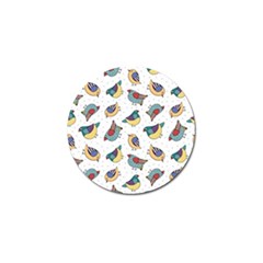 Seamless-pattern-with-hand-drawn-bird-black Golf Ball Marker (4 Pack)