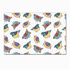 Seamless-pattern-with-hand-drawn-bird-black Postcard 4 x 6  (pkg Of 10)