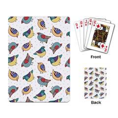 Seamless-pattern-with-hand-drawn-bird-black Playing Cards Single Design (rectangle) by Jancukart