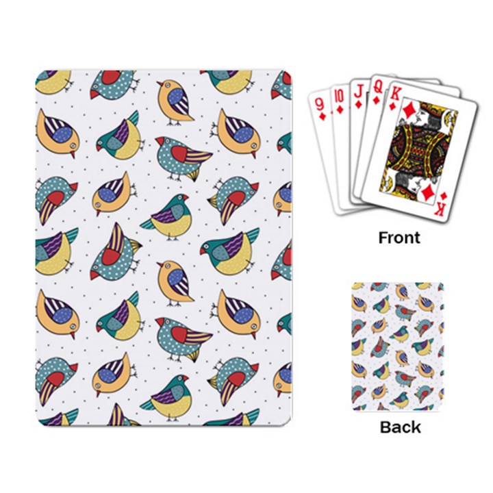 Seamless-pattern-with-hand-drawn-bird-black Playing Cards Single Design (Rectangle)