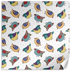 Seamless-pattern-with-hand-drawn-bird-black Canvas 12  X 12 