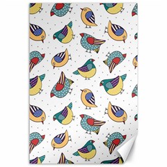 Seamless-pattern-with-hand-drawn-bird-black Canvas 24  X 36 