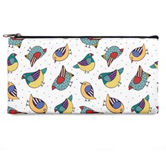 Seamless-pattern-with-hand-drawn-bird-black Pencil Case by Jancukart