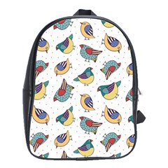 Seamless-pattern-with-hand-drawn-bird-black School Bag (large)