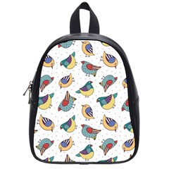 Seamless-pattern-with-hand-drawn-bird-black School Bag (small)