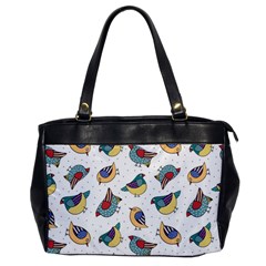 Seamless-pattern-with-hand-drawn-bird-black Oversize Office Handbag by Jancukart