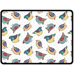 Seamless-pattern-with-hand-drawn-bird-black Fleece Blanket (Large)  80 x60  Blanket Front