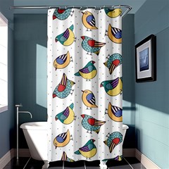 Seamless-pattern-with-hand-drawn-bird-black Shower Curtain 36  X 72  (stall)  by Jancukart