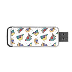 Seamless-pattern-with-hand-drawn-bird-black Portable Usb Flash (two Sides) by Jancukart